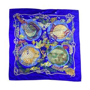HERMES Carre 90 Grands Fonds Annie Faivre Authentic  Silk Scarf - 34”x34”